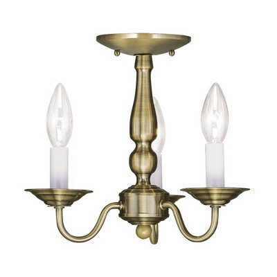 Livex Lighting Williamsburgh 3 - Light Chandelier in  Antique Brass