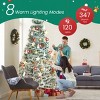 SEVOBAL 4.5FT Pre-lit Artificial Christmas Tree Snowy Prelighted Artificial Hinged Spruce Xmas Tree with Branch Tips Festival, White, 53"*31.5"*31.5" - 2 of 4