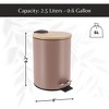 Evideco French Home Goods Stylish Trash Can with Bamboo Lid and Pedal, 2.5L Capacity - 3 of 4