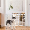 Costway 36'' Folding Wooden Freestanding Pet Gate Dog Gate W/360° Flexible Hinge White/Espresso - 2 of 4