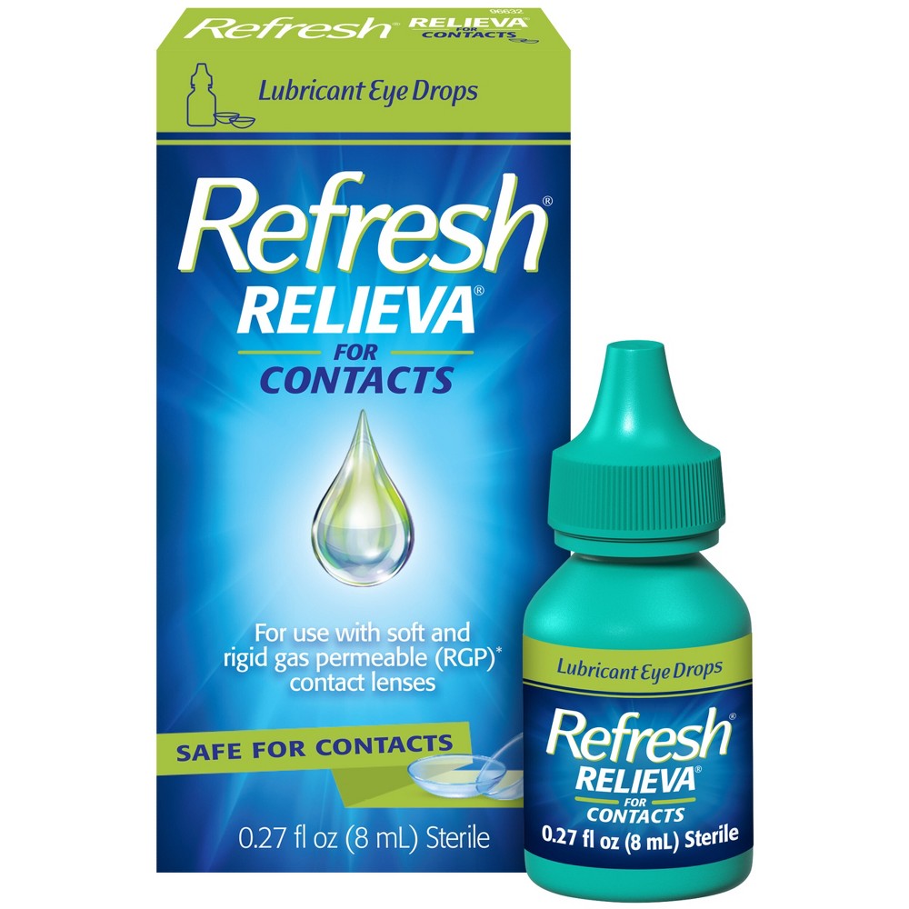 Refresh Relieva for contacts Lubricant Eye Drops Artificial Tears Contact Lens Rewetter - 0.27 fl oz (8 mL)