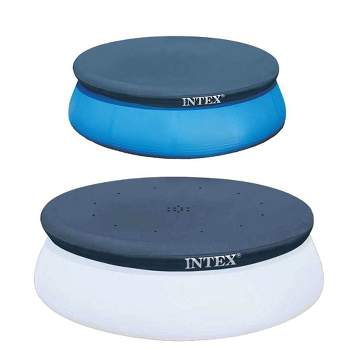 Intex 10' Easy Set Above Ground Swimming Pool Vinyl Round Cover Tarp + 8' Cover
