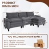 MyDepot Sectional Sofa Corduroy Cloud Couch, 3 Seats with 2 Ottomans, Beige - 3 of 4