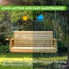 Wooden Porch Swing with Hanging Chains - 2-Seater Outdoor Swing Bench with Cup Holders, Ergonomic Patio Swing Chair - 4 of 4