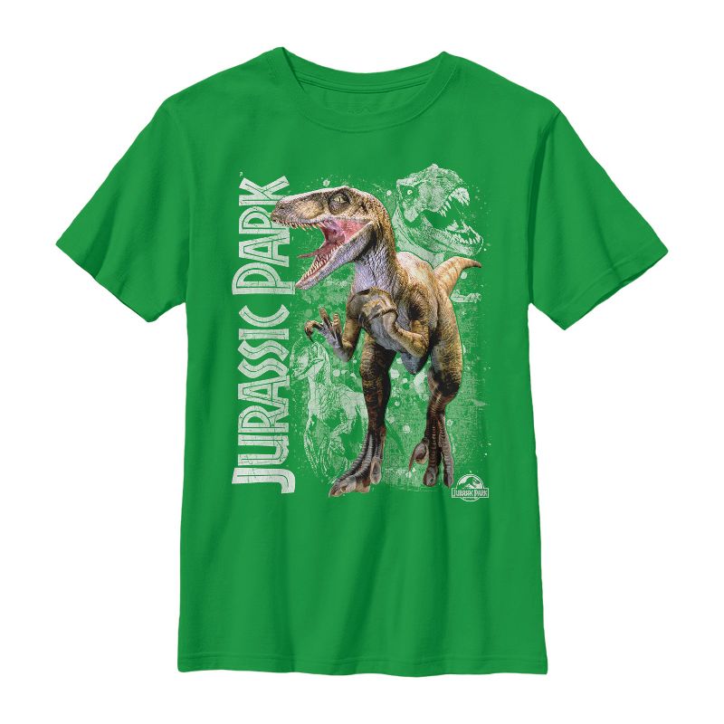 Boy's Jurassic Park Raptor Dino Shadows T-Shirt, 1 of 4