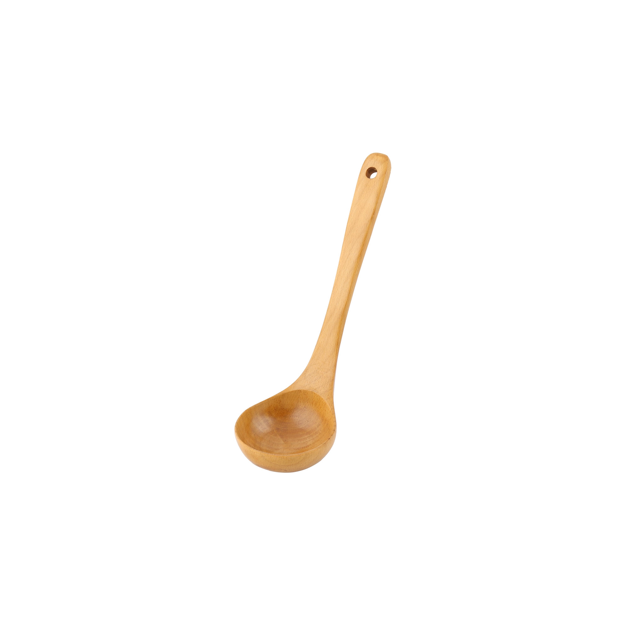 Unique Bargains Wood Kitchen Easy to Wash Hangable Cooking Spoon 10.6" x 3" Wooden Color 1 Pc