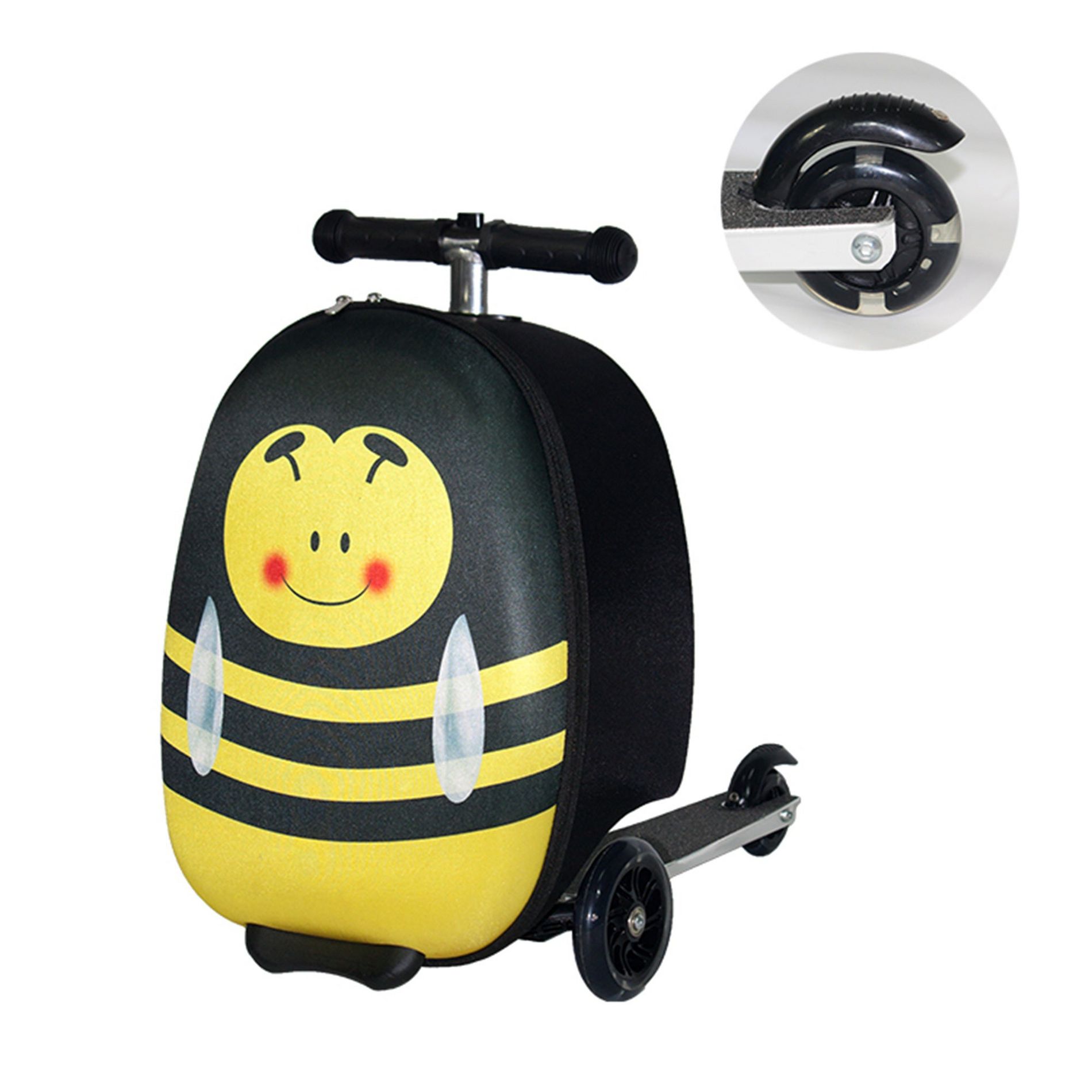 GoVoyage 3-Wheel Luggage Scooter Black