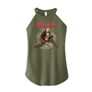 Women's - School of Rock - Dewey Finn Playing the Guitar Graphic High Neck Tank - 1 of 3