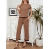Two Piece Outfits for Women Lounge Set Short Sleeve Jersey Knit Matching Sets Vacation/Airports Outfits - 3 of 4