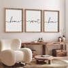 Set of 3 Framed Farmhouse Home Sweet Home Sign Above Bed Wall Decor Wood Signs Warm Brown Color Bedroom Wall Art Home Decor - 2 of 4