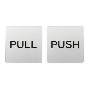 Unique Bargains Acrylic Self-Adhesive Decor Push Pull Door Sign 1 Pair - 1 of 4