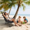 Foldable Reclining Lounge Chair – 330lbs Capacity, Adjustable Backrest & Headrest, Side Pockets for Camping, Beach, Patio (Black) - 2 of 4