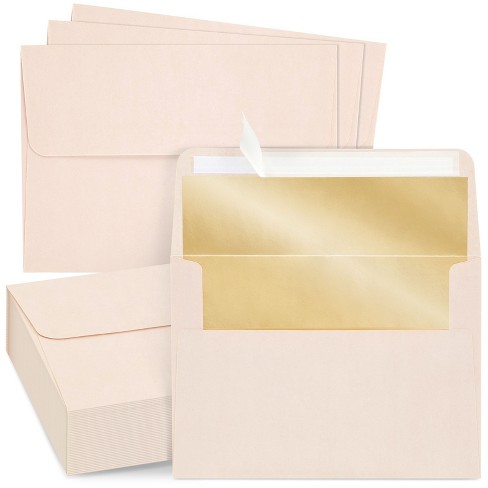 100 Pack Printable A7 Brown Envelopes for 5x7 Cards, Wedding Invitations,  Birthday, Graduation, Self-Adhesive Flap for Mailing (5.25 x 7.25 In)