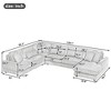 GlasFlength Sectional Sofas,Spacious Striped Sectional Sofa,Perfect for Social Gatherings,Gray,129.1"*93.7"*34.2" - 4 of 4