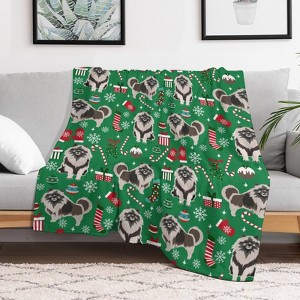 Keeshond Christmas Christmas Throw Blanket Soft Fleece Christmas Blanket Cozy Flannel Throw for Couch Bed 30x40 inches - 1 of 1