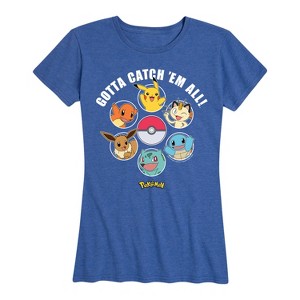 Women's - Pokémon - Group Gotta Catch Em All Short Sleeve Graphic T-Shirt - 1 of 4