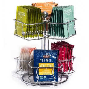 Sorbus 2 Tier Tea Bag Organizer Lazy Susan - Storage Solution Teas Bags, Accessories - Holds Up to 60 Large Tea Bags - 1 of 4