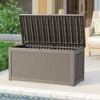 Lirago 260 Gal 980L Outdoor Storage Box with Lid Weatherproof Polypropylene Resin UV Protected KD Design Brown - 2 of 4