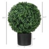 COWLOWN 2 pcs Artificial Ball Boxwood Topiary Trees with Pot, Indoor Outdoor Fake Plants for Home Office & Living Room Decor - 2 of 4