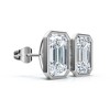 Pompeii3 2Ct TW Emerald Cut Bezel Diamond Studs 14k Gold Lab Created Earrings - 3 of 4