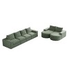 Modern Curved Chenille Sectional Sofa with 2 Chaise Lounges, Convertible L-Shaped 6-Seat Modular Couch for Living Room & Bedroom–The Pop Home - 3 of 4