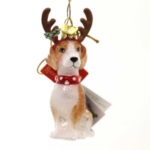 KURT ADLER 4.0 Inch Dog With Antlers Ornament Christmas Puppy Tree Ornaments - 1 of 2
