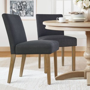 North Linen Dining Chairs Set Of 2,Upholstered Parsons Chairs With Rubberwood Legs-Maison Boucle - 1 of 4