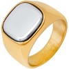 Steeltime Men's two tone stainless steel and 18k gold plated ring - 2 of 4