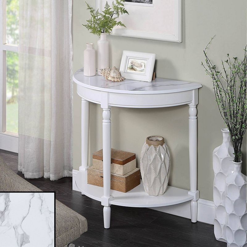 Breighton Home Provencal Countryside Semi-Circular Entryway Table with Lower Shelf, 2 of 6