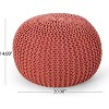 Kumasinova 20"H Knitted Round Pouf for Living Room,Soft Cotton Upholstered Footstool Ottoman for Home Decorr,Lightweight&Portable - 3 of 4