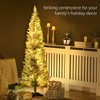 5ft Pencil Christmas Tree, Slim Artificial Christmas Tree with Realistic Branches and Warm White LED Lights - 4 of 4