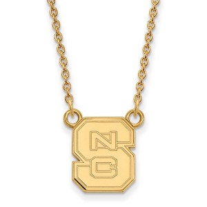Black Bow Jewelry 14k Yellow Gold North Carolina State Wolfpack NCAA Necklace 18 Inch - 1 of 4