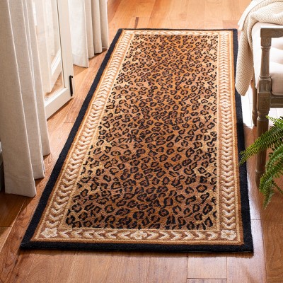 Chelsea HK15 Handmade Runner Rug - 2'6"x16' - Black/Brown - Safavieh