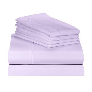 LuxClub 4-7 PC Microfiber Solid Performance Sheet Set, Soft Cooling Eco-Friendly Bed Sheets with 18in Deep Pockets - 1 of 4