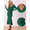 Allegra K Women's Floor Length Fishtail Bodycon Mermaid Long Maxi Dress with Belt - 2 of 4