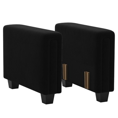 Belffin Modular Velvet Tufted Armrest Pair