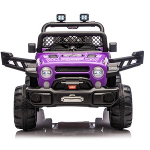 Jojoka 12V Kids Electric Ride-On Truck with Remote Control, 3 Speeds, 6MPH Max, Spring Suspension, LED Lights, Music - 1 of 4