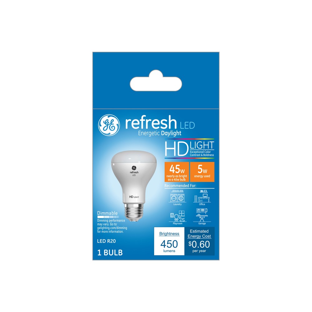Photos - Light Bulb GE 5W 45W Equivalent Refresh LED HD  Daylight