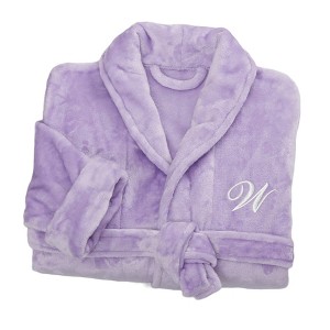 Personalization Mall Embroidered Short Fleece Robe - Purple - 1 of 1