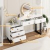 White Vanity Desk with Mirror and Lights, Small Makeup Vanity with 5 Drawers for Bedroom - 2 of 4