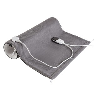 Electric Foot Warmer - Soft Heating Pad with 6 Heat Settings, Sleeve for Feet, Legs & Back, Fast Heating, Machine Washable (Grey, 32x22 Inch) - 1 of 4