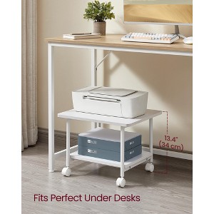 Industrial Under Desk Printer Stand 2-Tier Mobile Machine Cart with Shelf Heavy Duty Storage Rack for Office and Home Rustic - 1 of 4