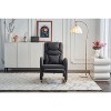 Cotton Linen/Teddy Fabric Nursery Rocking Chair, Upholstered Accent Chair With Adjustable Footrest 4W -ModernLuxe - 2 of 4
