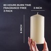3x6 Pillar Candles Set of 3 - Ivory Large Pillar Candles Long Burning Perfect for Any Occasion - Cylinder Candles Unscented Long Burning - 2 of 4
