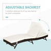 Patio Chaise Lounge, Pool Chair with 5 Position Adjustable Backrest & Cushion, Outdoor PE Rattan Wicker Sun Tanning Seat, 78.75" x 28" x 35" - 4 of 4
