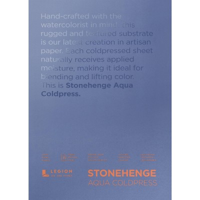 Stonehenge Aqua Block Coldpress Pad 7"X10" 15 Sheets/Pkg-White 140lb