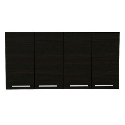 White Engineered Wood Four-Door Wall Cabinet with Shelves