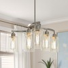 DORESshop 22 in. 6-Light Black /NickelChandelier Adjustable Industrial Pendant Light with Clear Glass for Dining Room Kitchen - 3 of 4