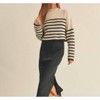 Women's Striped Pattern Sweater - MIOU MUSE L - 2 of 4