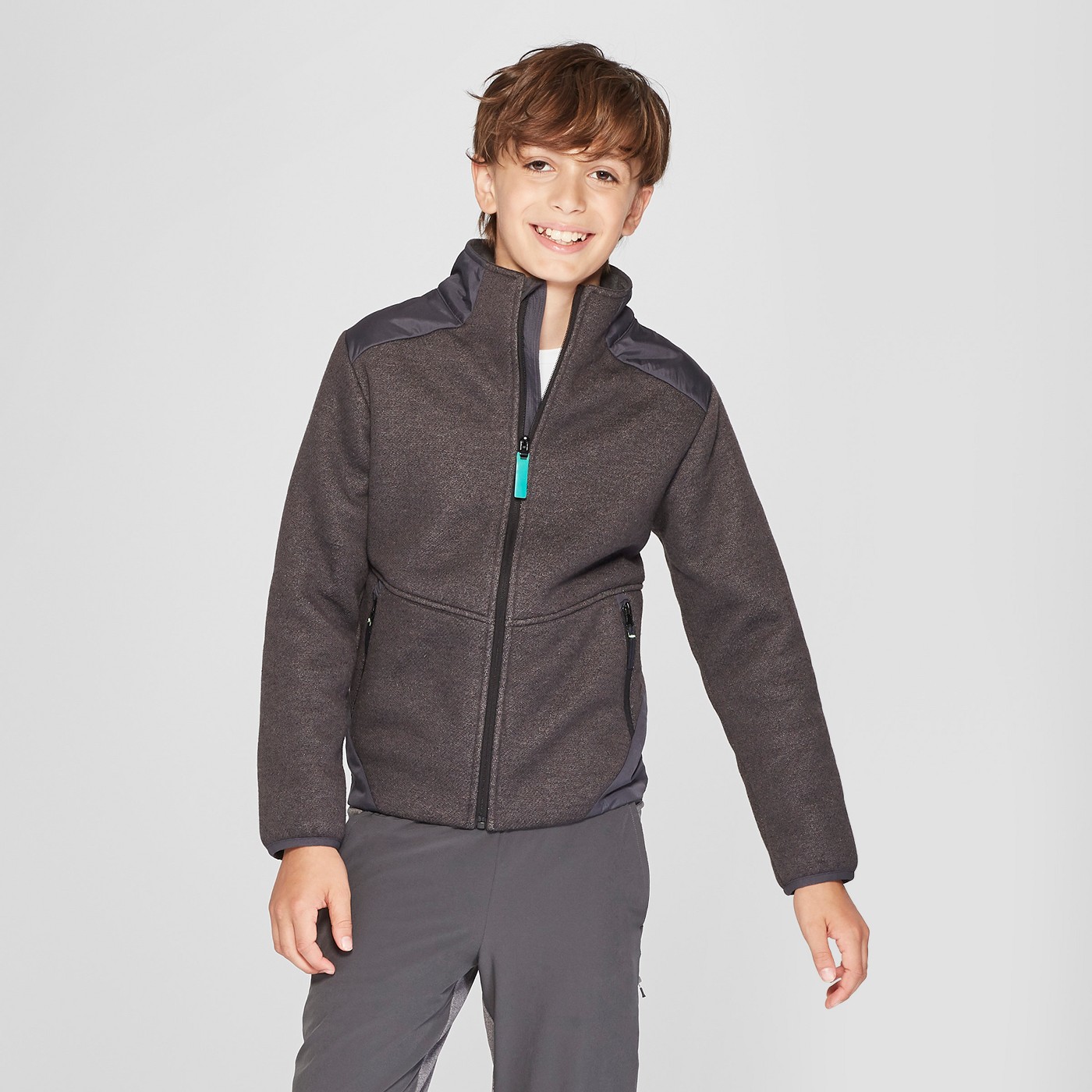 Boys' Fleece Jacket - C9 ChampionÂ® Black - image 1 of 3